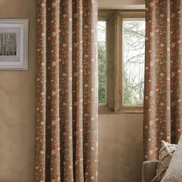 CASABLEU Brown Set of 2 Geometric Long Door Curtain-image-60