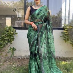 V3 FASHION STUDIO Tie and Dye Pure Georgette Ready to Wear Saree-image-75
