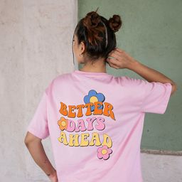 BonOrganik Typography Printed Drop-Shoulder Sleeves Oversize Cotton T-shirt-picture-45