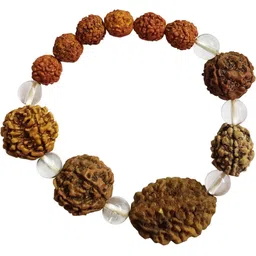 Divine souvenirs Unisex Wood Rudraksha Beaded Elasticated Bracelet-image-58