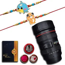 DeoDap Roli Chawal Coin Mug & Greeting Card Rakhi Gift Set-picture-14