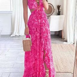 miss mosa by akanksha Alamode By Akanksha Pink Anni Floral Summer Maxi Dress-picture-15