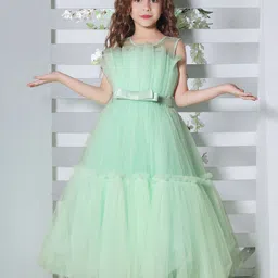 Ministitch Girls Round Neck Net Maxi Gown Dress-image-66