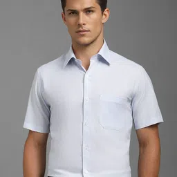 Louis Philippe Men Classic Spread Collar Solid Cotton Formal Shirt-picture-28