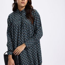 glitchez Checked Empire Dress-image-12