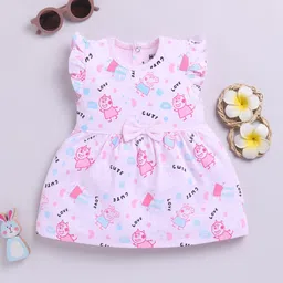 Happy Faces Infant Girls Printed Pure Cotton A-Line Dress-14