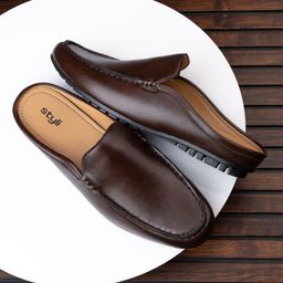 Styli Men Faux Tanned Leather Mules-image-39