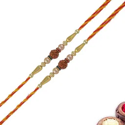 MEIRA JEWELLERY 4-Pcs Rakhi With Roli Chawal & Greeting Card-image-98