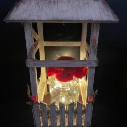 Handmade Vintage Lantern for Home Decor, Parties & Events,Table Top - 40cm Beige Wooden Table Lantern-picture-15