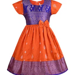 Wish Karo Girls Woven Design Satin Fit & Flare Dress-picture-52