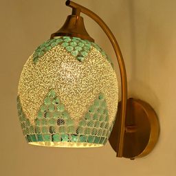 SOMIL Blue & White Printed Glass Cylinder Shaped Wall Lamp-image-30
