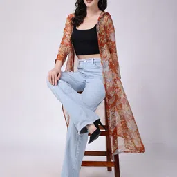 MINOS Women Printed Longline Shrug-50