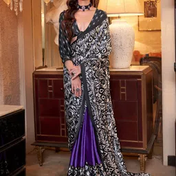 Mitera Floral Poly Crepe Patola Saree-44