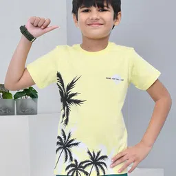 YOUMAA Boys Bio Finish Floral Printed Round Neck Cotton T-shirt-image-70