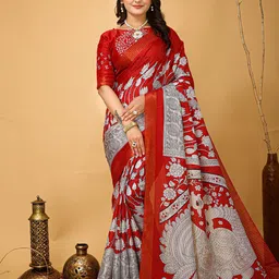 HERE&NOW Ethnic Motifs Zari Art Silk Banarasi Saree-picture-45