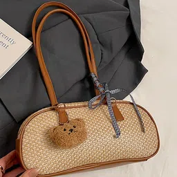 LULU & SKY PU Shopper Shoulder Bag With Tasselled-20