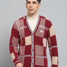 Monte Carlo Men Colourblocked Woollen Cardigan-image-44