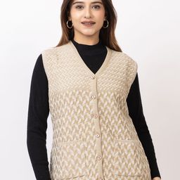 TWENTY ME Women Embroidered Woollen Cardigan with Embroidered Detail-image-52