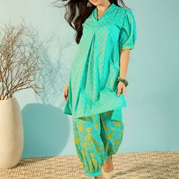 The Kaftan Company Printed Pure Cotton Tunic With Trousers Co-Ords-picture-6