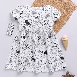 YK X Minute Mirth Girls Printed Fit & Flare Dress-picture-36
