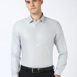 Peter England Elite Men Spread Collar Textured Cotton Slim Fit Formal Shirt-picture-26
