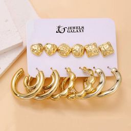Jewels Galaxy Contemporary Half Hoop Earrings-image-24