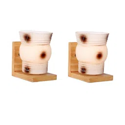 Somil Premium Designer Glass Wall / Night Lamp Elegant & Stylish Dcor Accent for Modern Interiors, color- Brown, White, Size:- 22.5 X 25 X 27.5 CM-image-30
