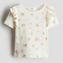 H&M Flounce-Trimmed Cotton Top-image-61