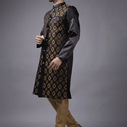Xepon Men Ethnic Motifs Regular Thread Work Kurta with Pyjamas image 4