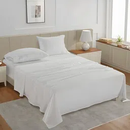 LANE LINEN White King Bedsheet with 2 Pillow Covers-picture-6