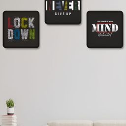 Myntra Elegant Homes Black & White 3 Pieces Motivational Quotes Wood Wall Art-image-91
