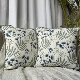 EXPORT HOUSE Brown & White Set of 2 Square Cushion Covers-29