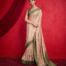 Mitera Ajrak Block Zari Saree image 4