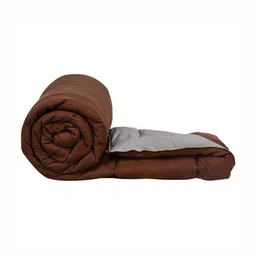 RF RELAXFEEL Brown Checked Heavy Winter 210 GSM Reversible Microfiber Double Bed Comforter-image-94