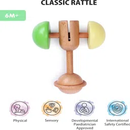Premium Classic Baby Rattle for Toddlers/Infants | BIS Certified Wooden Rattle-image-63