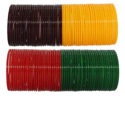 ZULKA Set Of 108 Plain Glass Bangles-image-91