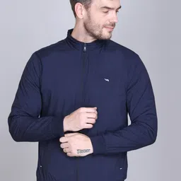 Rare Times Men Lightweight Solid Bomber Jacket-image-80