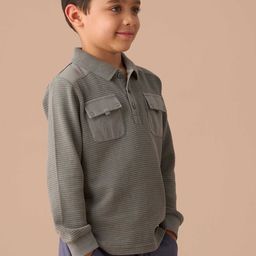 Angel & Rocket Boys Self Design Polo Collar Regular Fit Cotton T-shirt-image-24