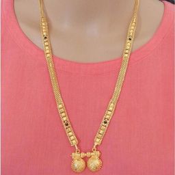 Ramdev Art Fashion Jwellery Gold-Plated Artificial Stones and Beads Mangalsutra-image-3