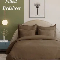 Aura Cream 350 TC King Bedsheet Bedsheet Sets - 2.25 m x 2.25 m-36