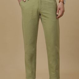 Linen Club Men Contemporary Fit Linen Casual Trouser-image-83