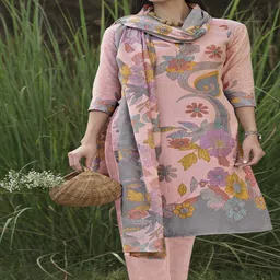 DRAVINAM Trends Floral Printed Pure Cotton Unstitched Dress Material-image-36