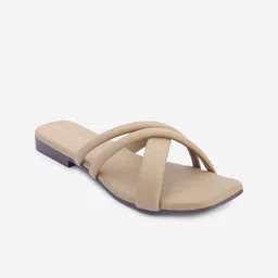 DressBerry Women Slip-On Cross Strap Open Toe Flats-16