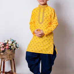 NFC CREATION Boys Printed Regular Thread Work Kurta with Patiala-5