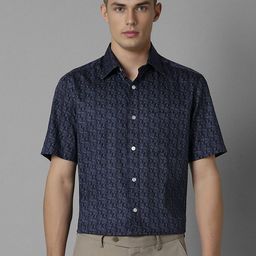 Louis Philippe Men Spread Collar Abstract Printed Cotton Formal Shirt-image-81