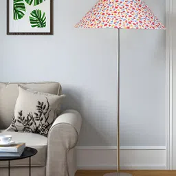 Devansh White & Pink Printed Frustum FloorLamps-18
