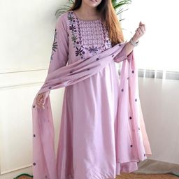 Siya Fashion Floral Yoke Design Thread Work Straight Kurta With Trouser & Dupatta-picture-17