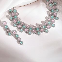 Rubans Rhodium-Plated AD-Studded Jewellery Set-28