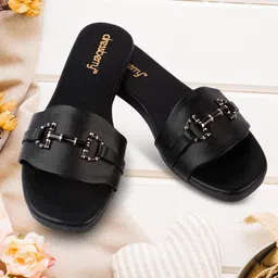 DressBerry Women Colourblocked Open Toe Flats with Buckles-17