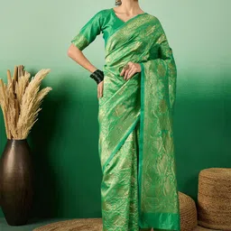 DIVASTRI Woven Design Zari Silk Designer Banarasi Saree-image-79